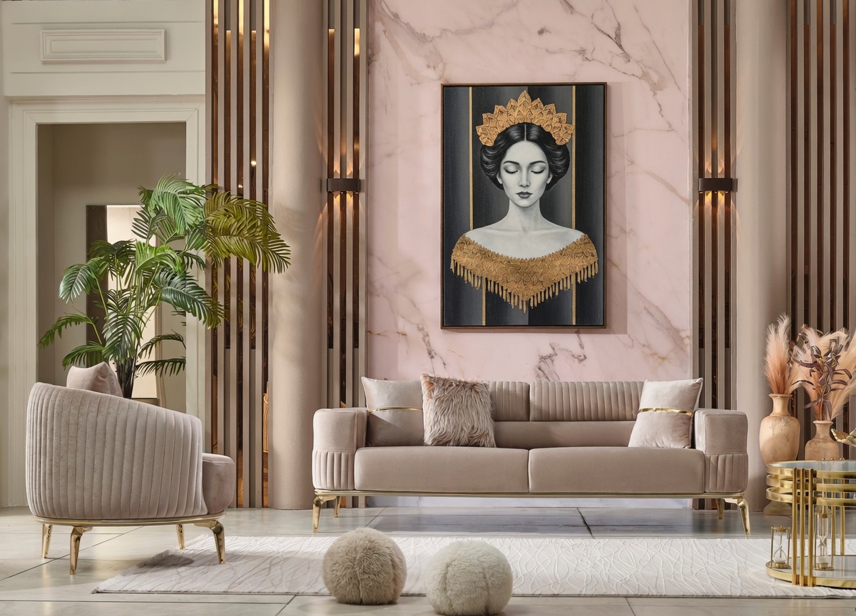 Armoni cream living room set